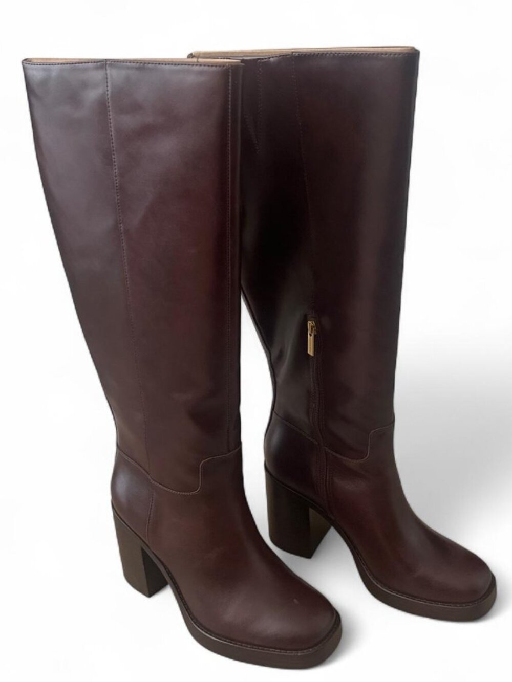 Vince Camuto Brown Leather Gibbi Boot - Size 8 Wide Calf - BRAND NEW